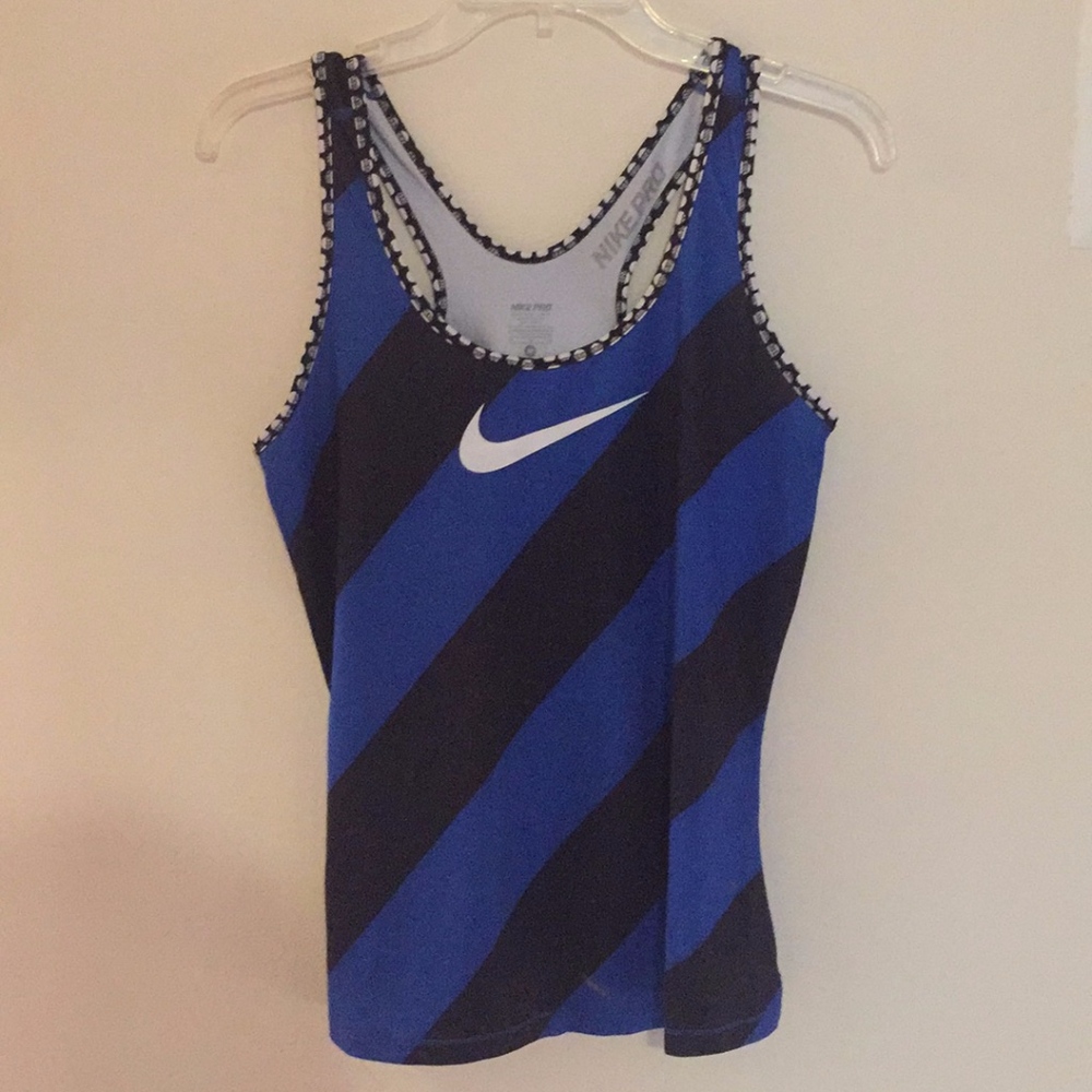Blue striped Nike racerback tank